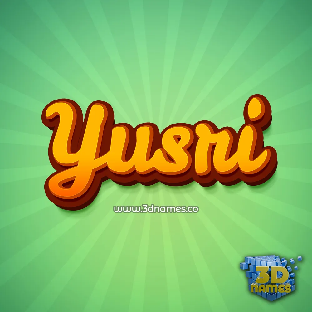 yusri in Green Rays style - 3D name wallpaper