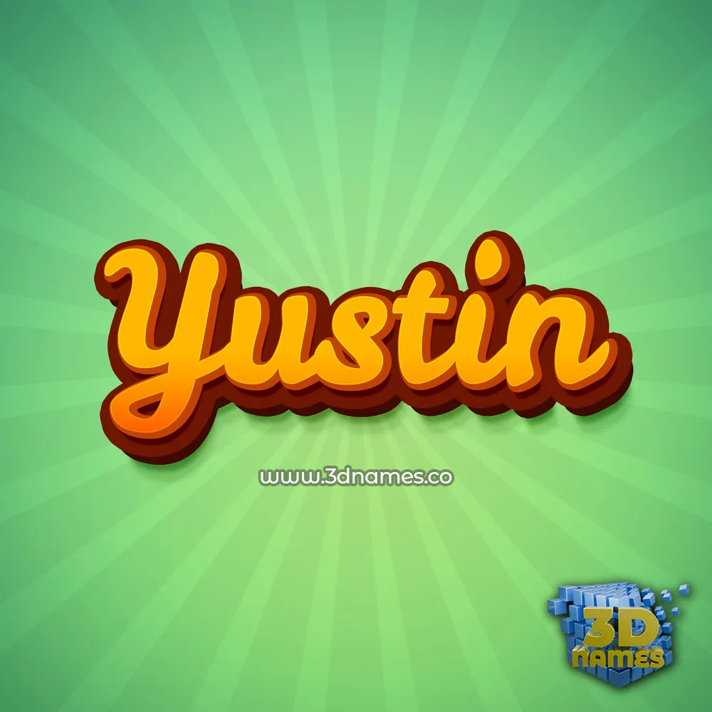 yustin in Green Rays style - 3D name wallpaper