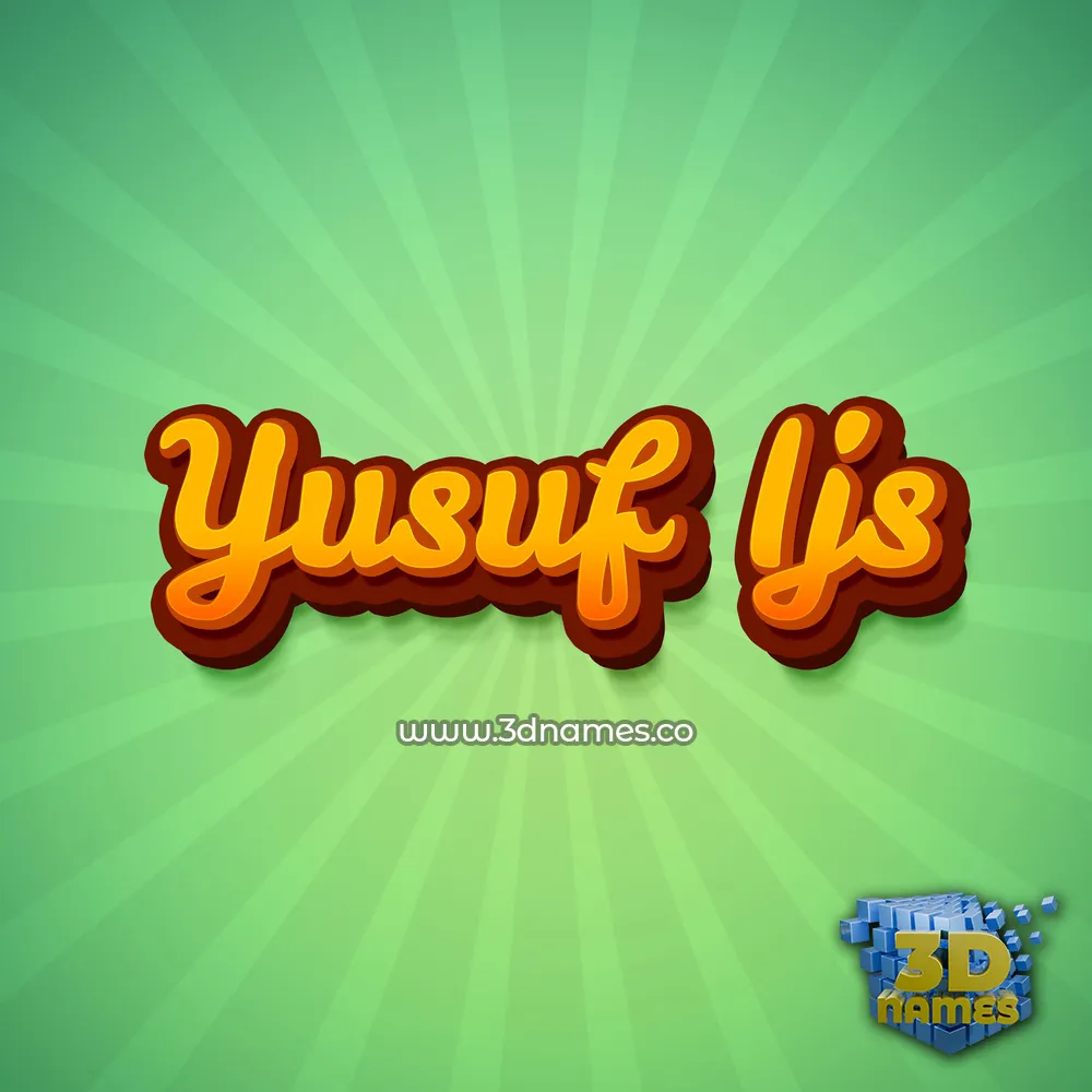 yusuf ijs in Green Rays style - 3D name wallpaper