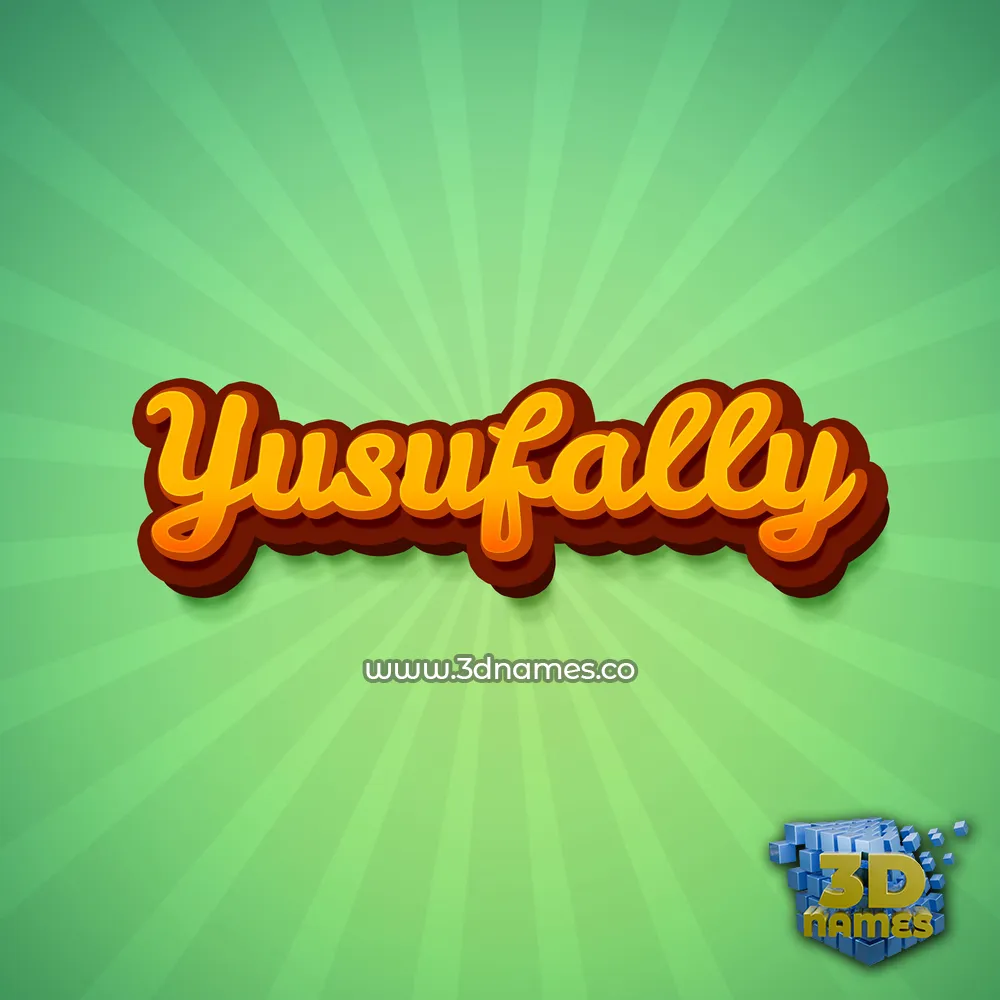 yusufally in Green Rays style - 3D name wallpaper