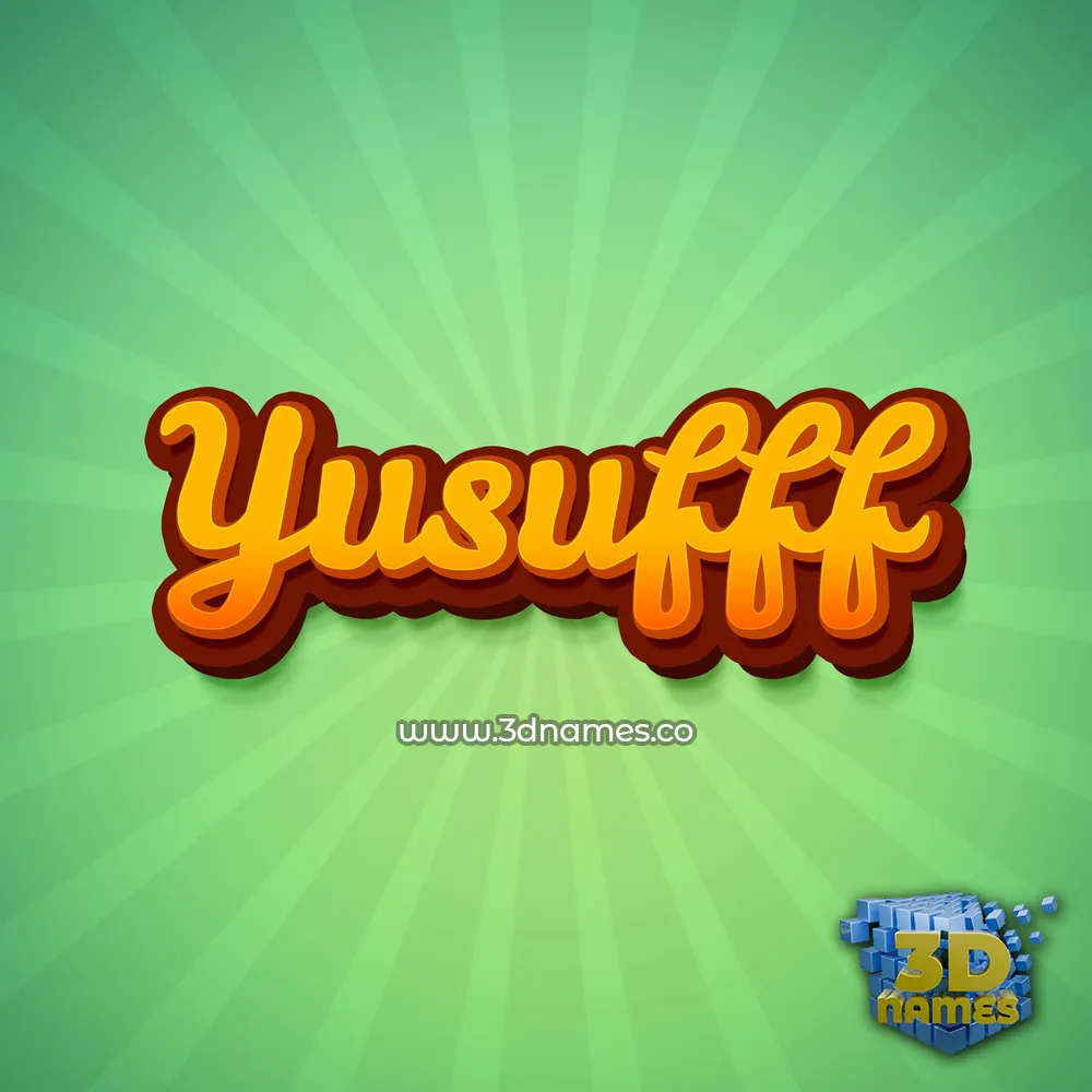 yusufff in Green Rays style - 3D name wallpaper