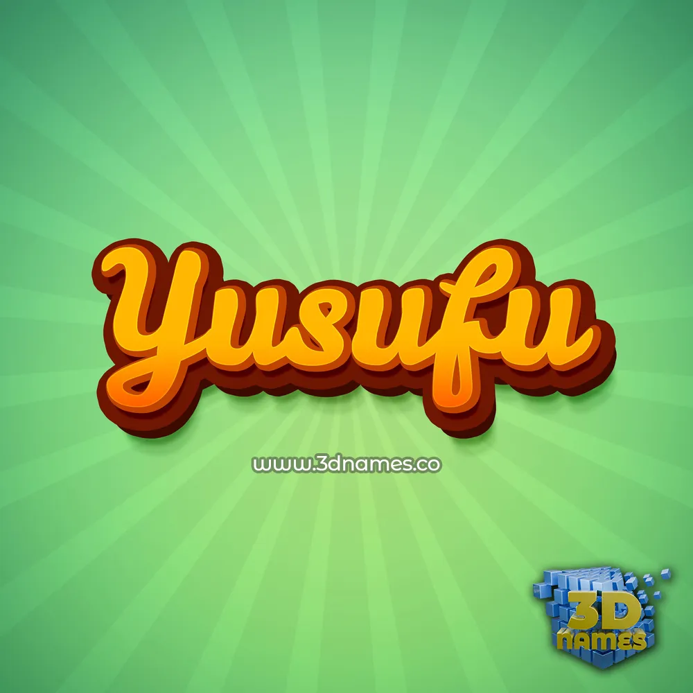 yusufu in Green Rays style - 3D name wallpaper
