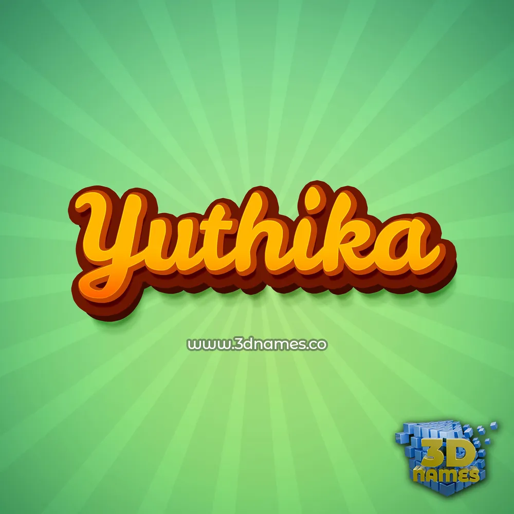 yuthika in Green Rays style - 3D name wallpaper