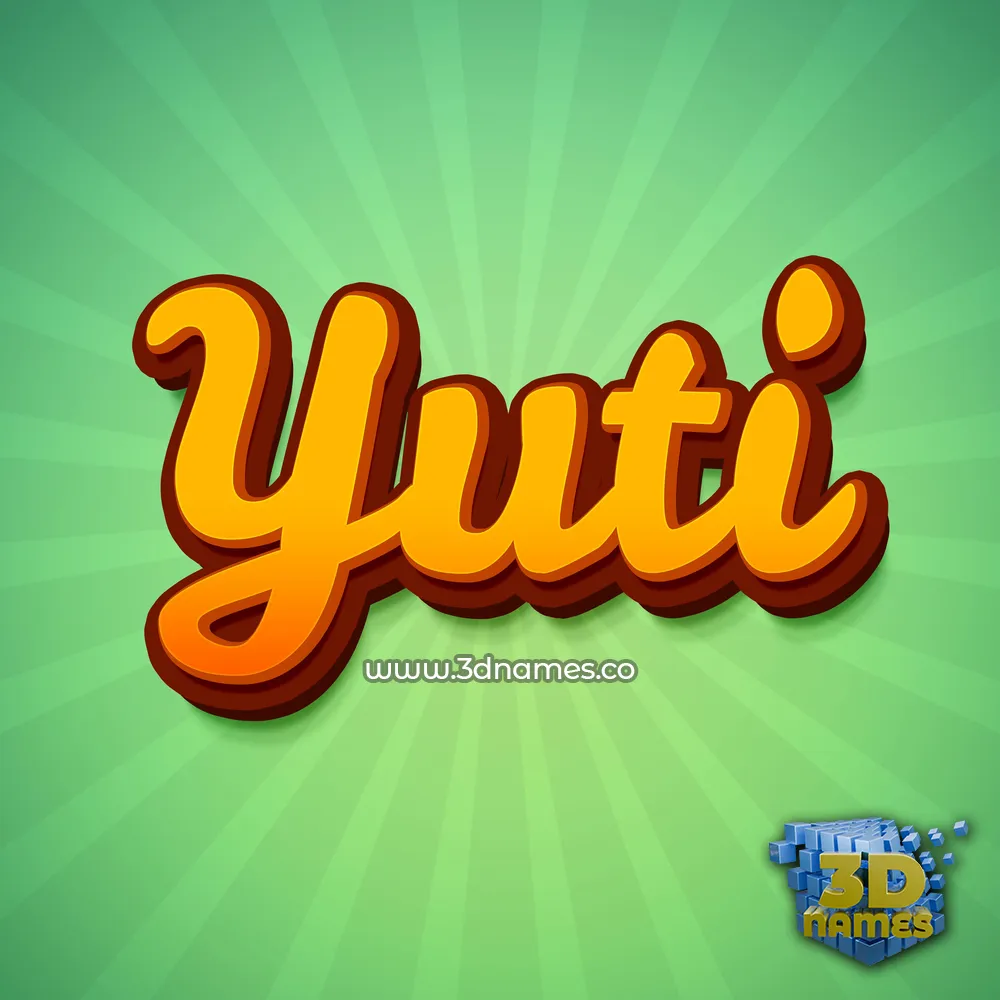 yuti in Green Rays style - 3D name wallpaper