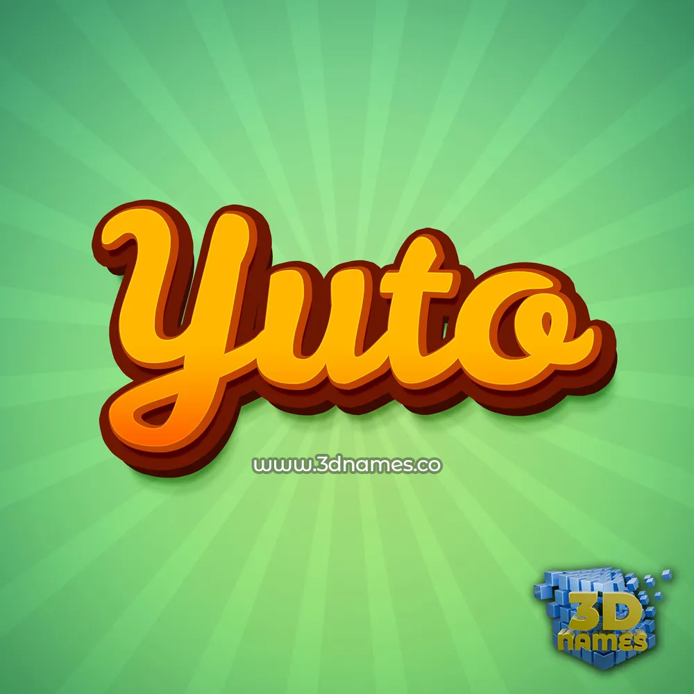yuto in Green Rays style - 3D name wallpaper