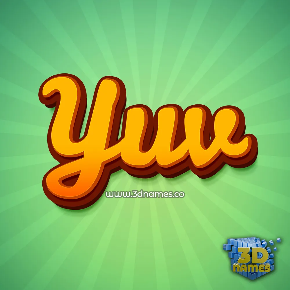 yuv in Green Rays style - 3D name wallpaper