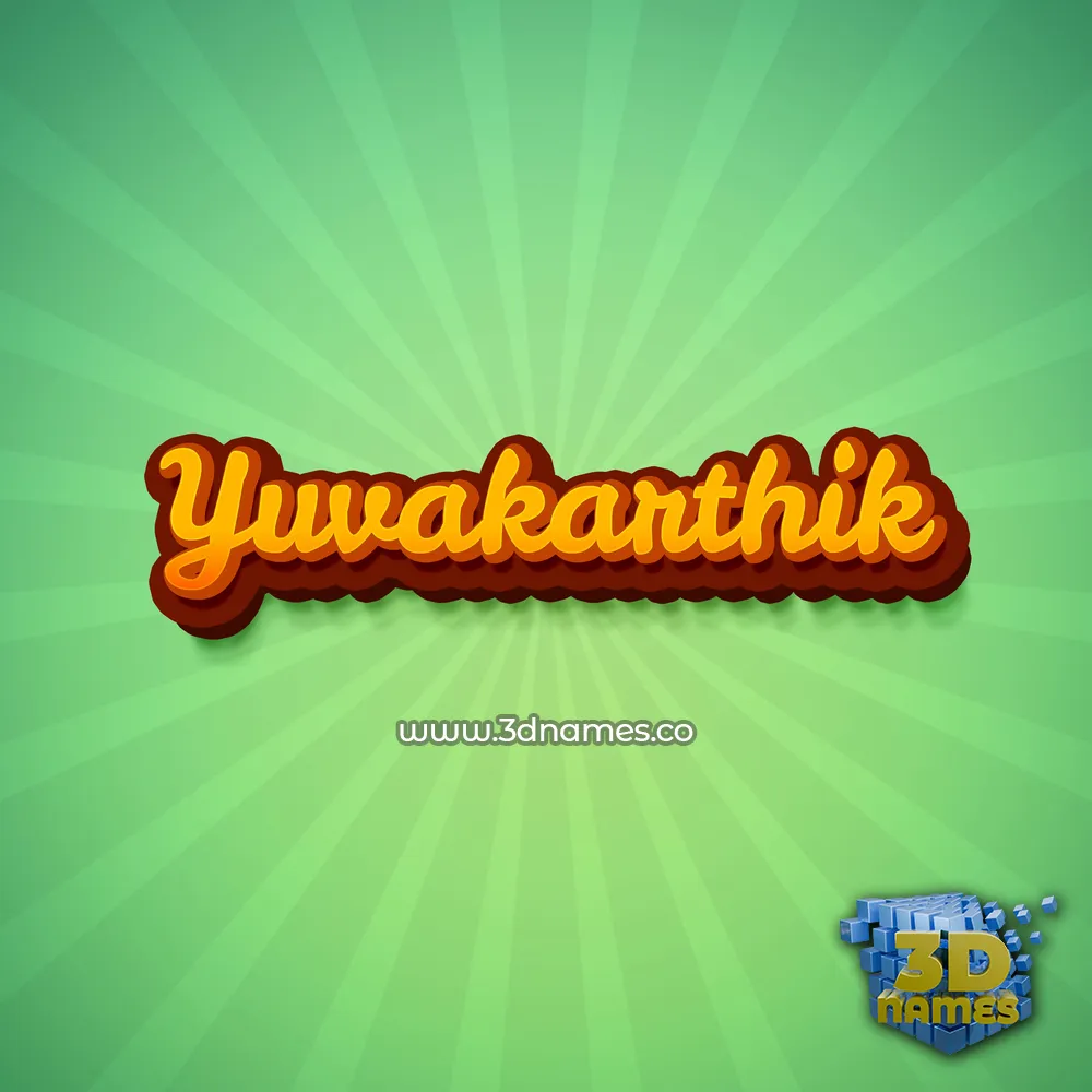 yuvakarthik in Green Rays style - 3D name wallpaper