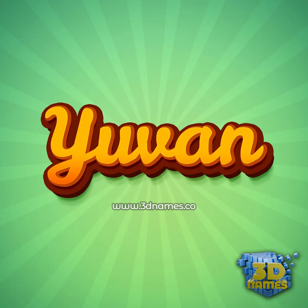 yuvan in Green Rays style - 3D name wallpaper