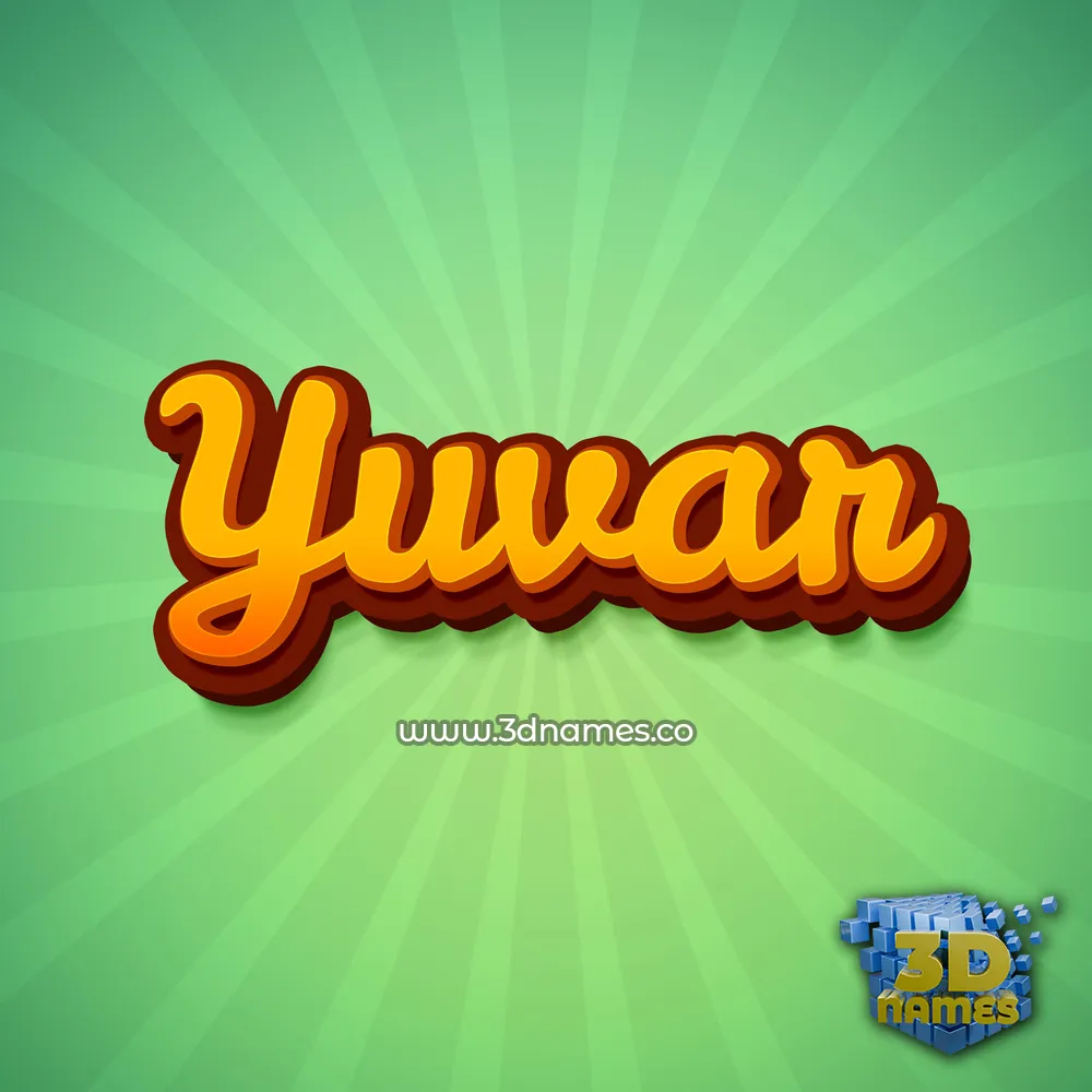 yuvar in Green Rays style - 3D name wallpaper