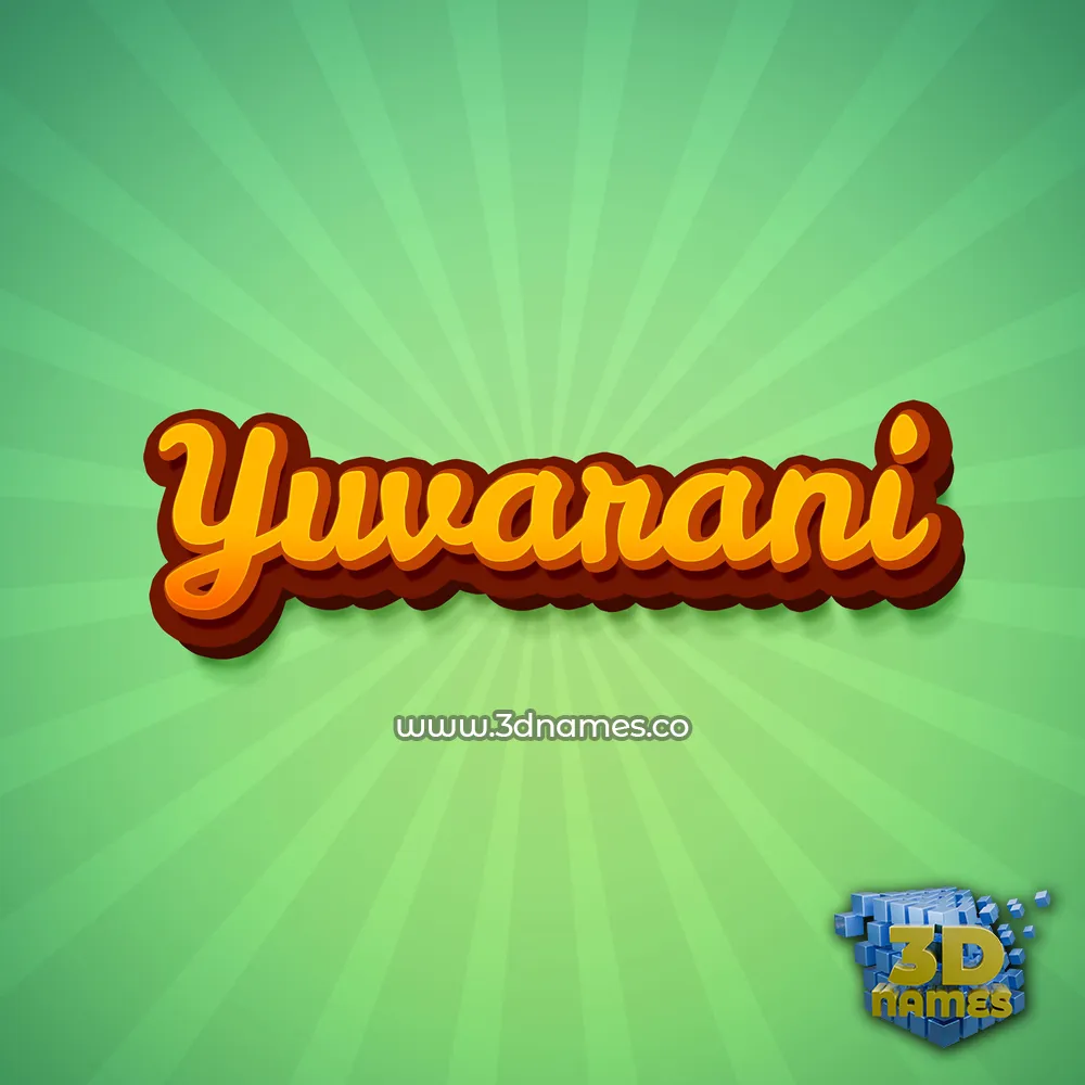 yuvarani in Green Rays style - 3D name wallpaper
