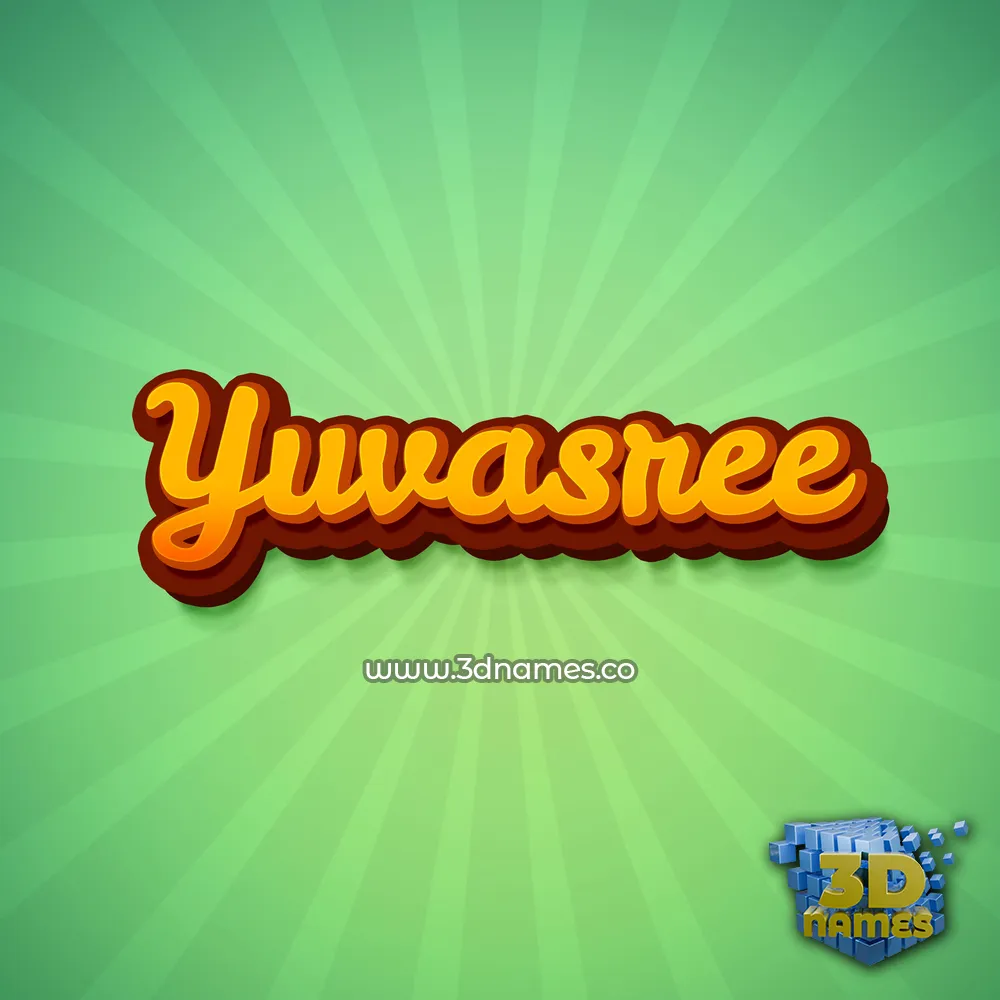 yuvasree in Green Rays style - 3D name wallpaper