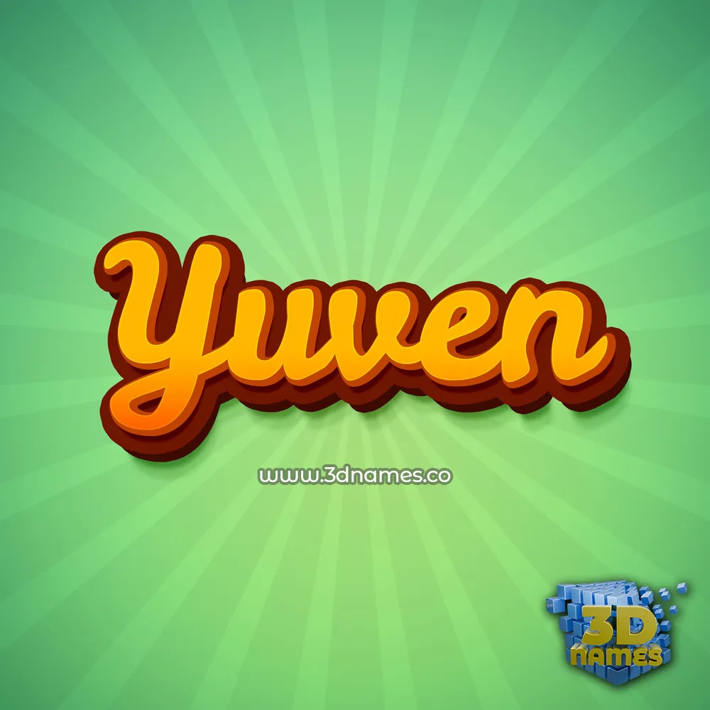 yuven in Green Rays style - 3D name wallpaper
