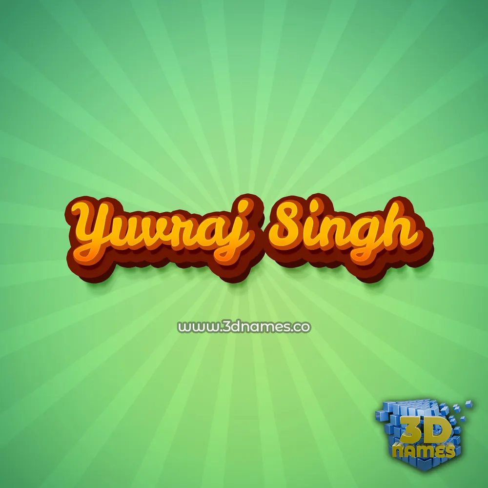 yuvraj singh in Green Rays style - 3D name wallpaper