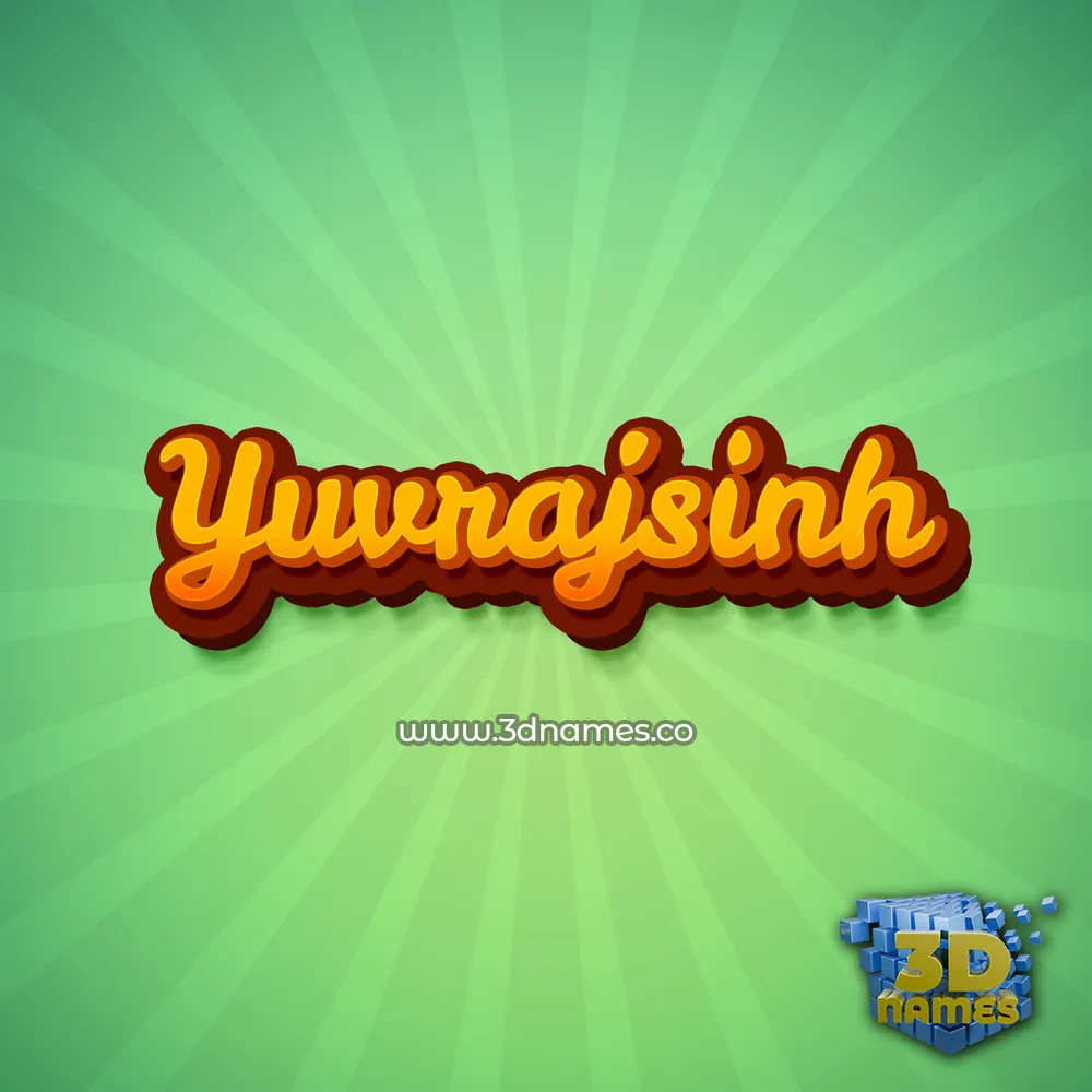 yuvrajsinh in Green Rays style - 3D name wallpaper