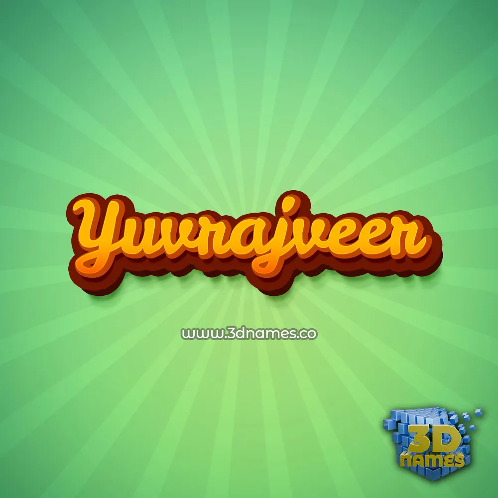 yuvrajveer in Green Rays style - 3D name wallpaper