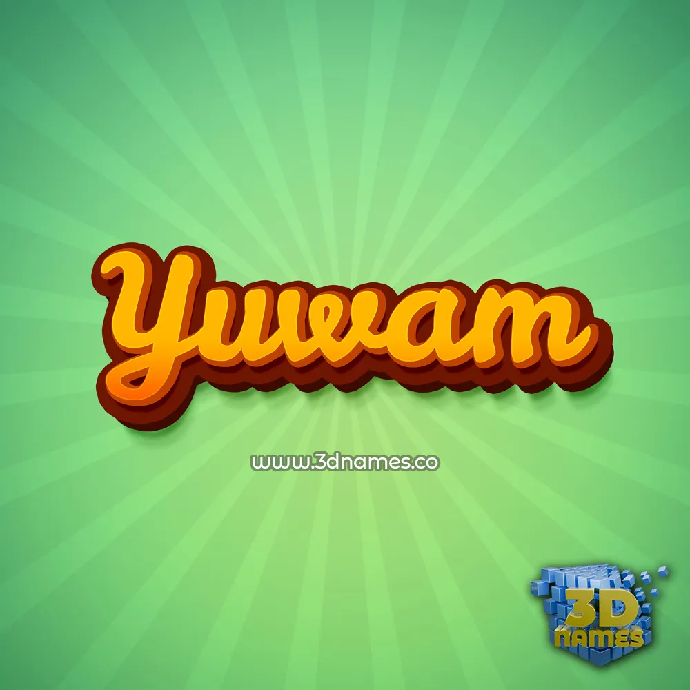 yuwam in Green Rays style - 3D name wallpaper