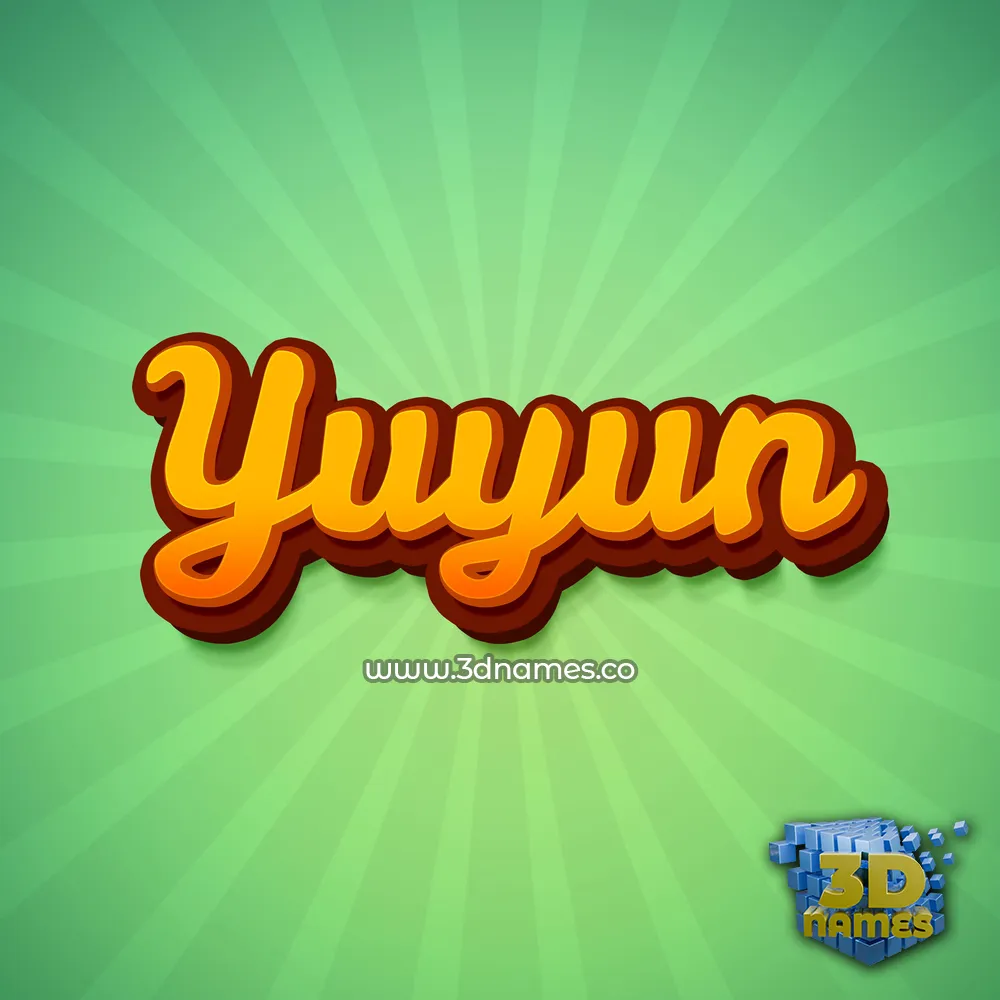 yuyun in Green Rays style - 3D name wallpaper