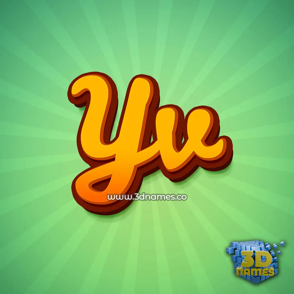 yv in Green Rays style - 3D name wallpaper