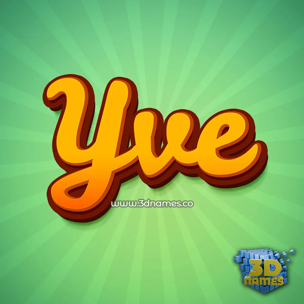 yve in Green Rays style - 3D name wallpaper