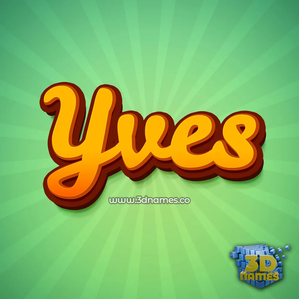 yves in Green Rays style - 3D name wallpaper