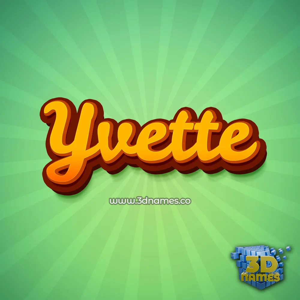 yvette in Green Rays style - 3D name wallpaper