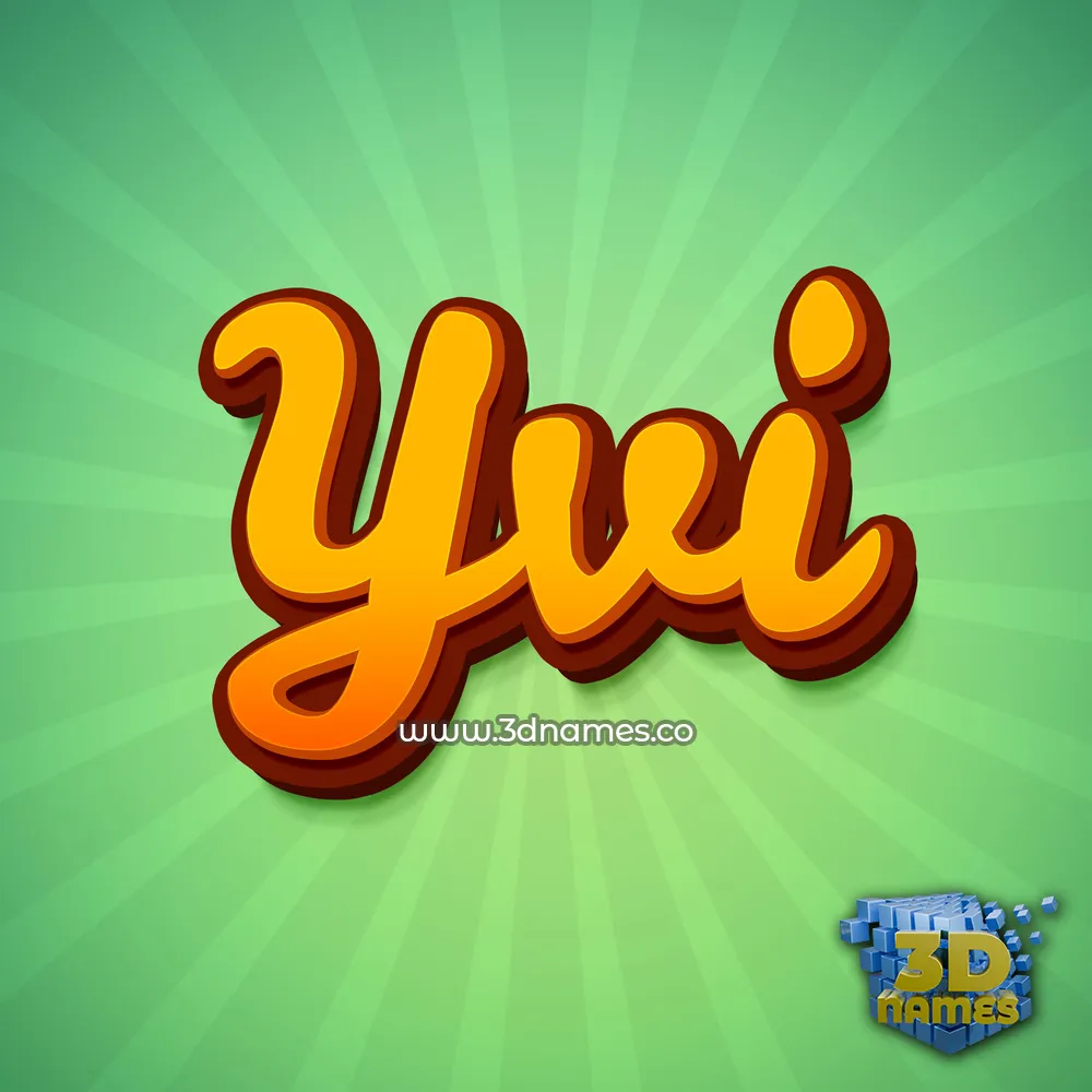 yvi in Green Rays style - 3D name wallpaper