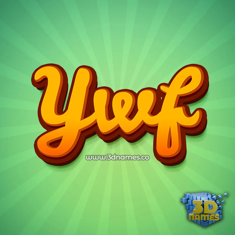 ywf in Green Rays style - 3D name wallpaper