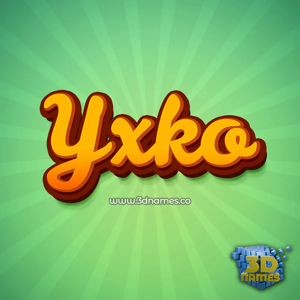 yxko in Green Rays style - 3D name wallpaper