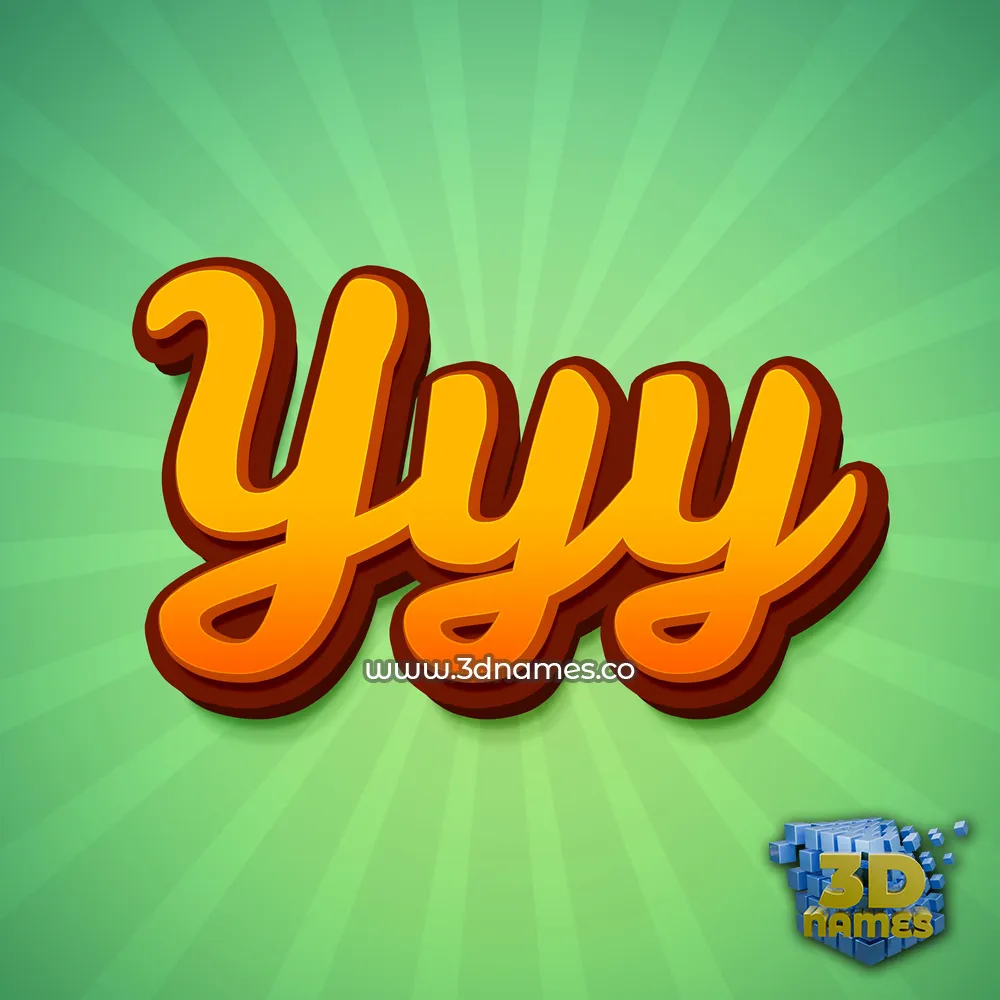 yyy in Green Rays style - 3D name wallpaper