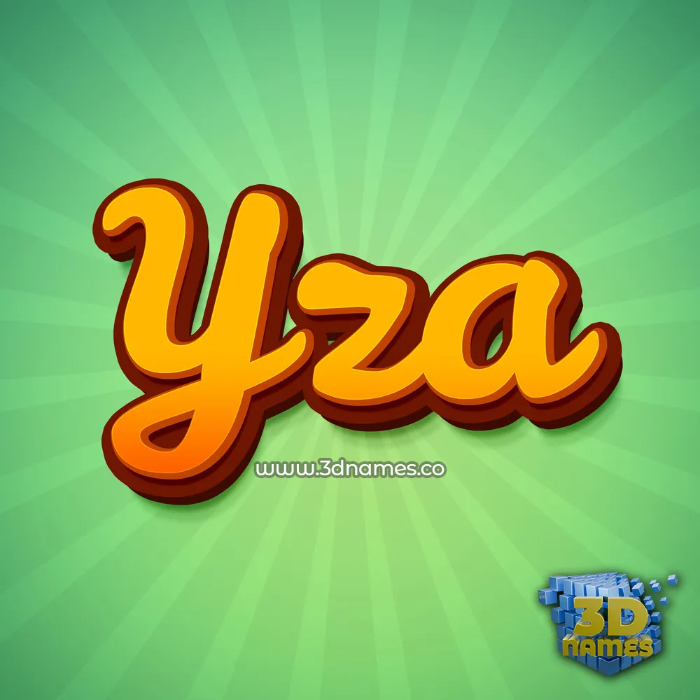 yza in Green Rays style - 3D name wallpaper