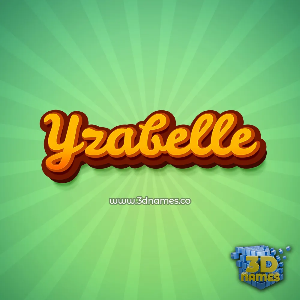 yzabelle in Green Rays style - 3D name wallpaper