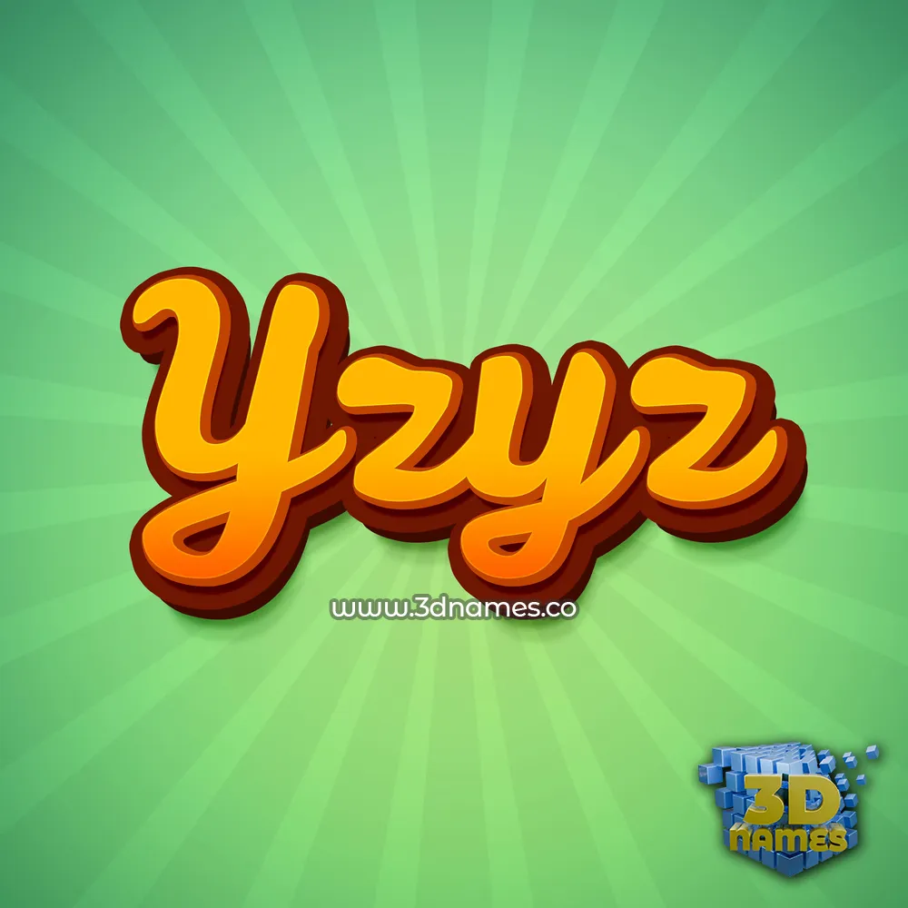 yzyz in Green Rays style - 3D name wallpaper
