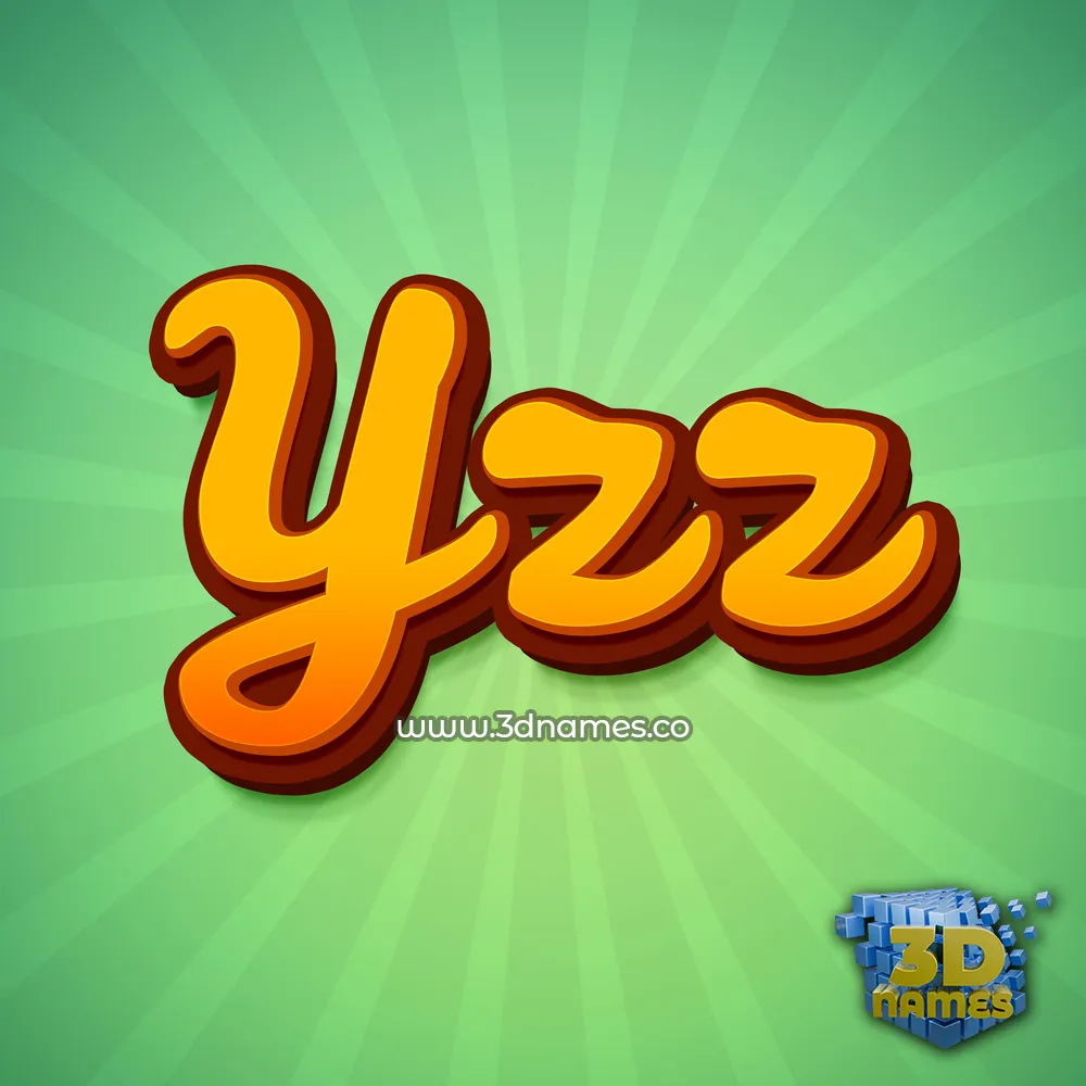 yzz in Green Rays style - 3D name wallpaper