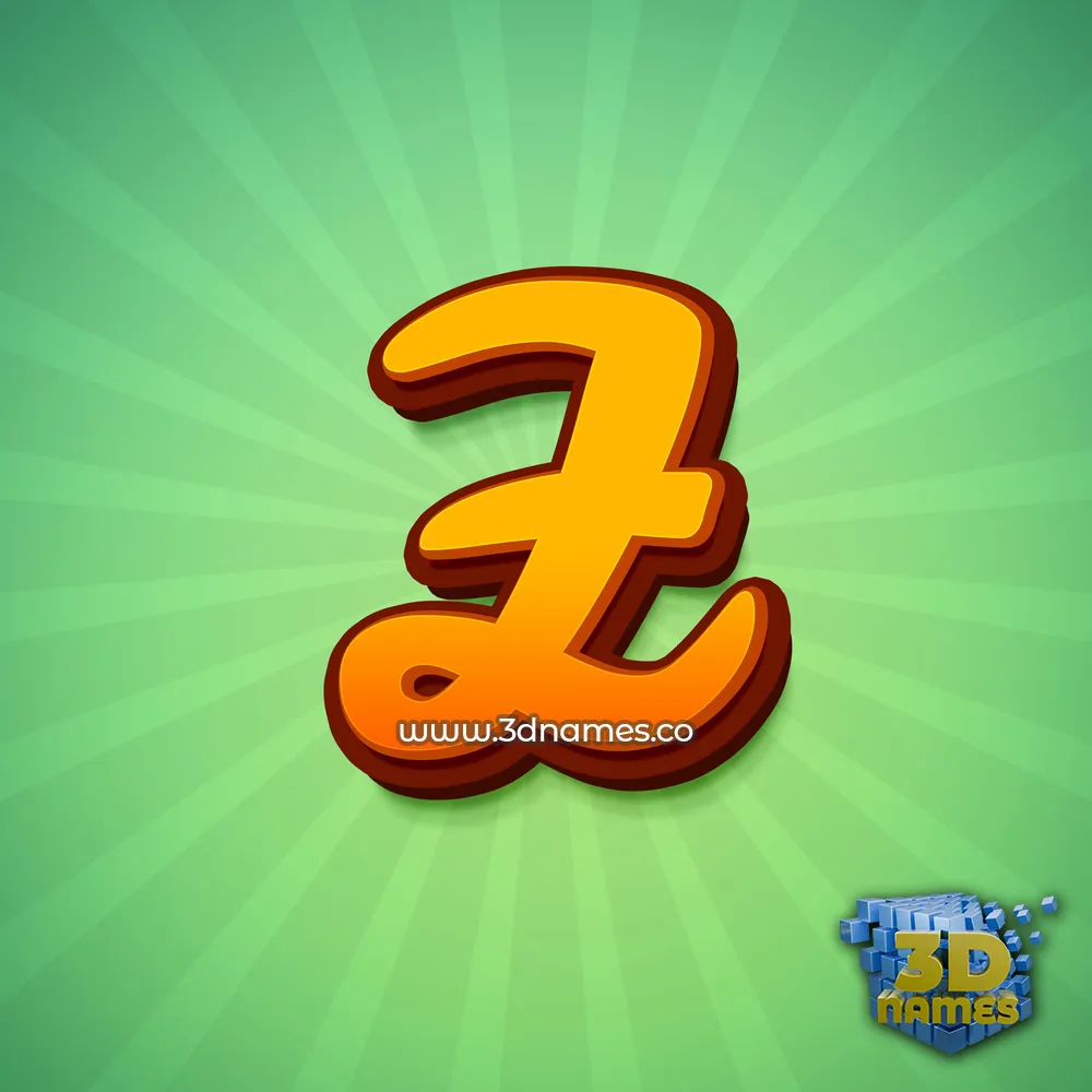 z in Green Rays style - 3D name wallpaper