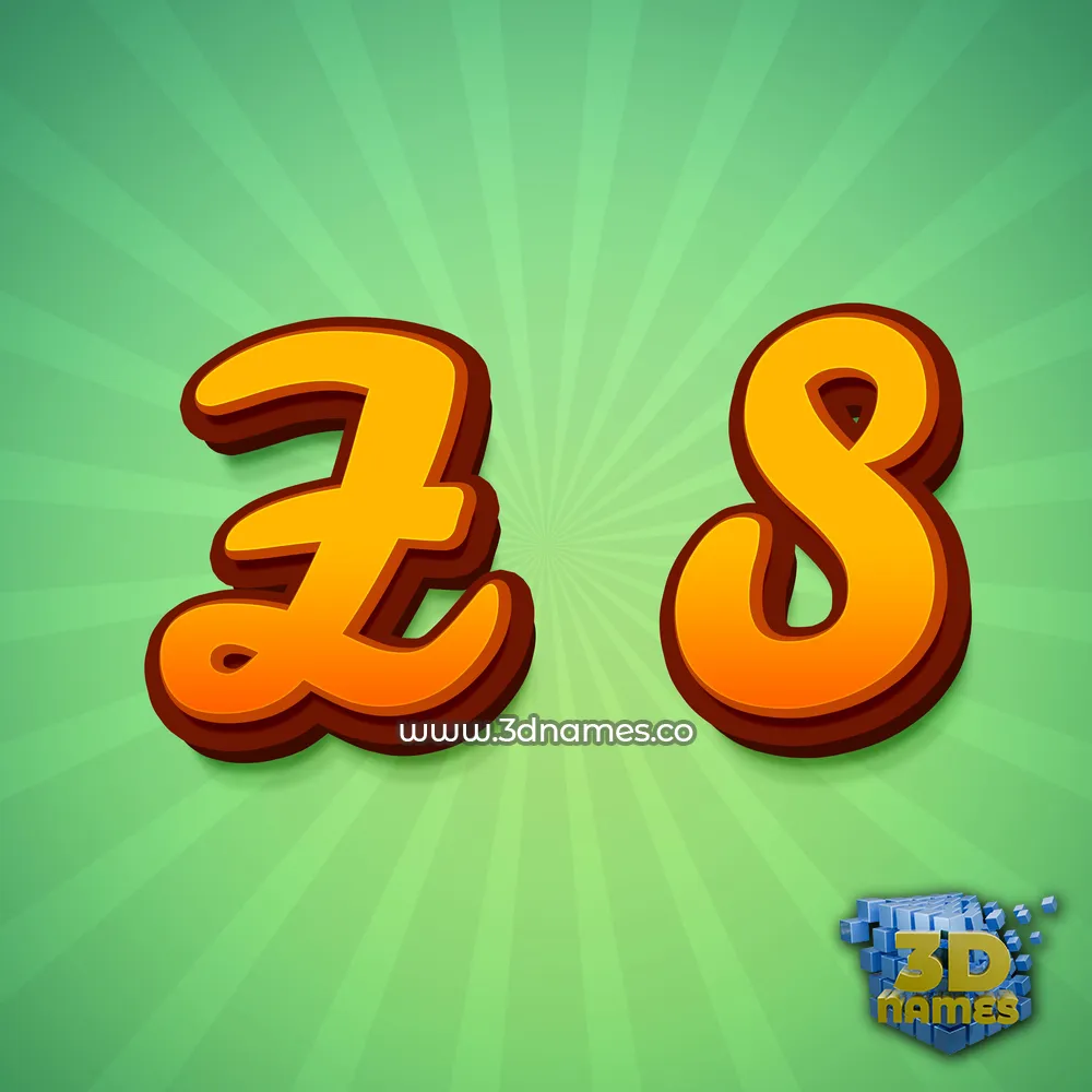 z s in Green Rays style - 3D name wallpaper