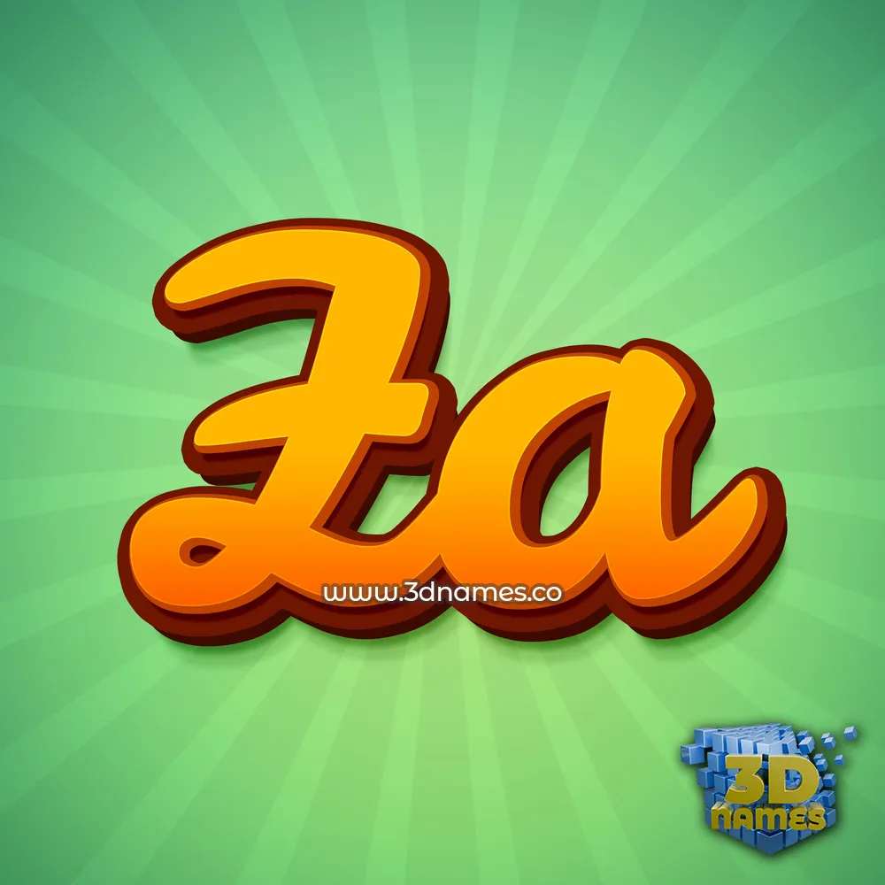 za in Green Rays style - 3D name wallpaper