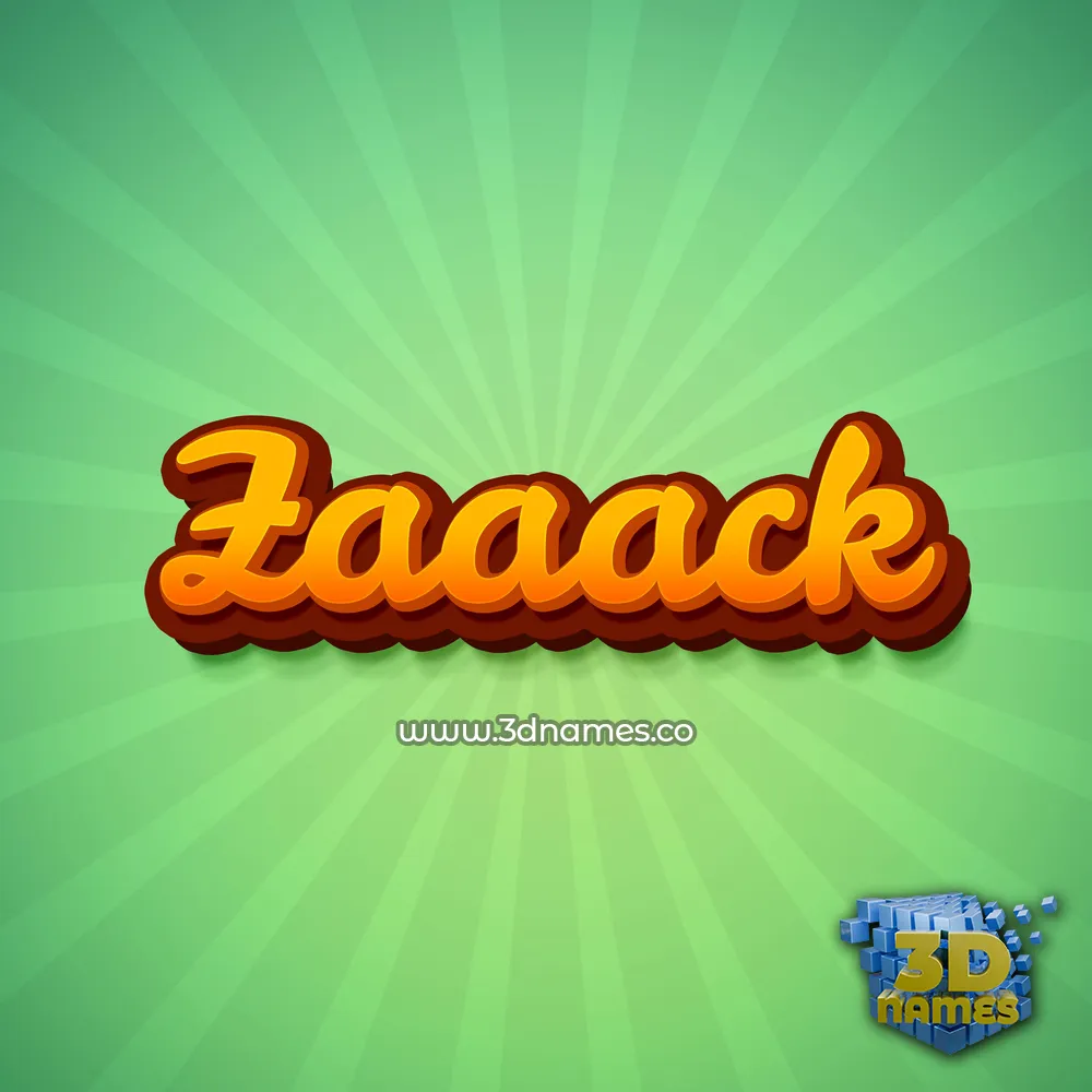 zaaack in Green Rays style - 3D name wallpaper