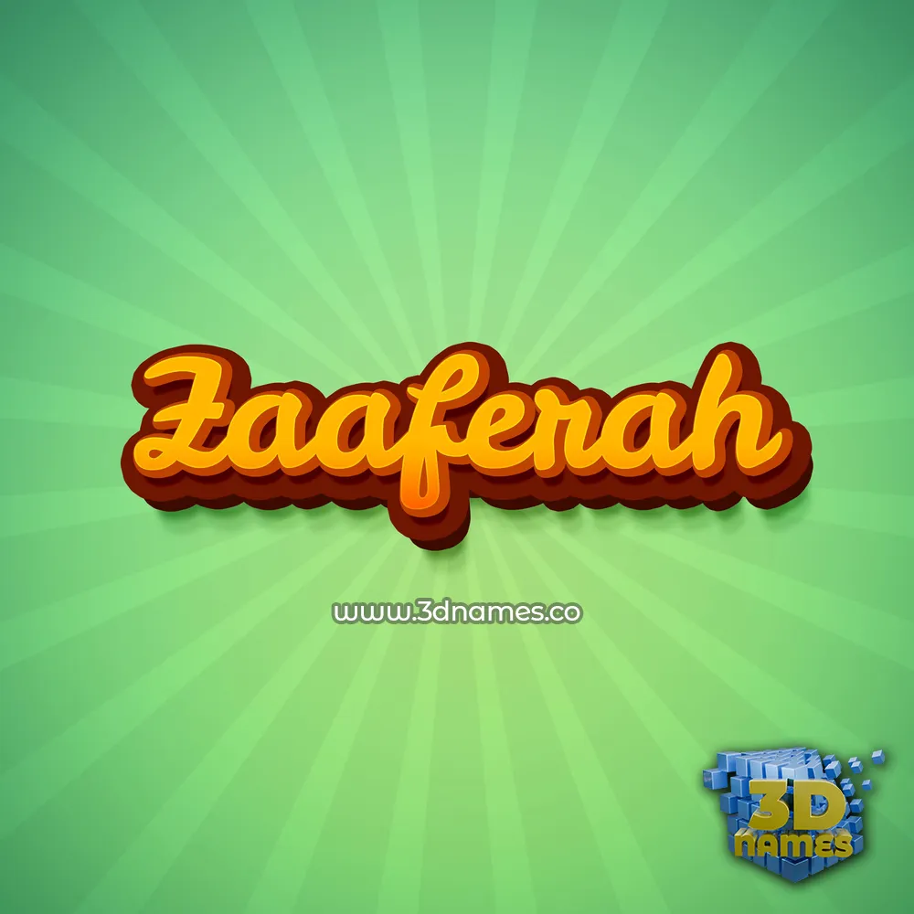 zaaferah in Green Rays style - 3D name wallpaper