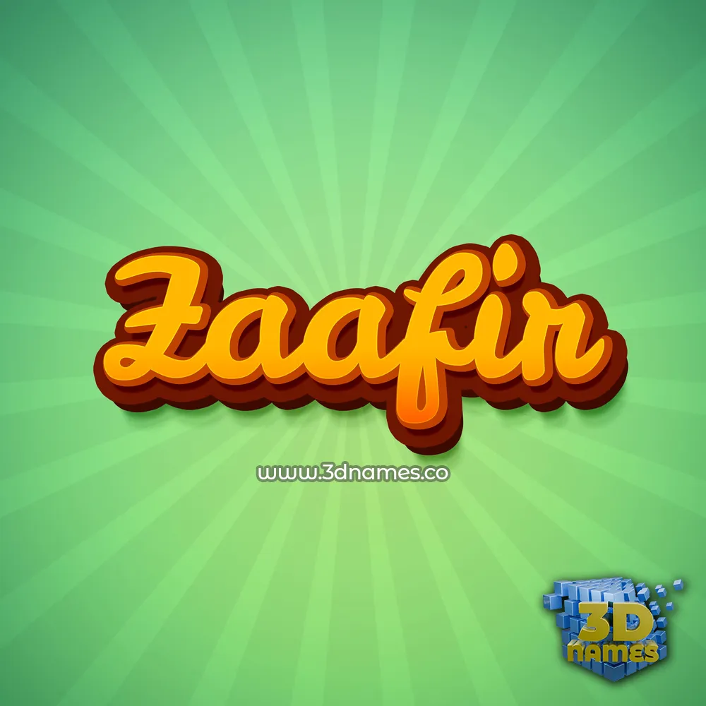 zaafir in Green Rays style - 3D name wallpaper