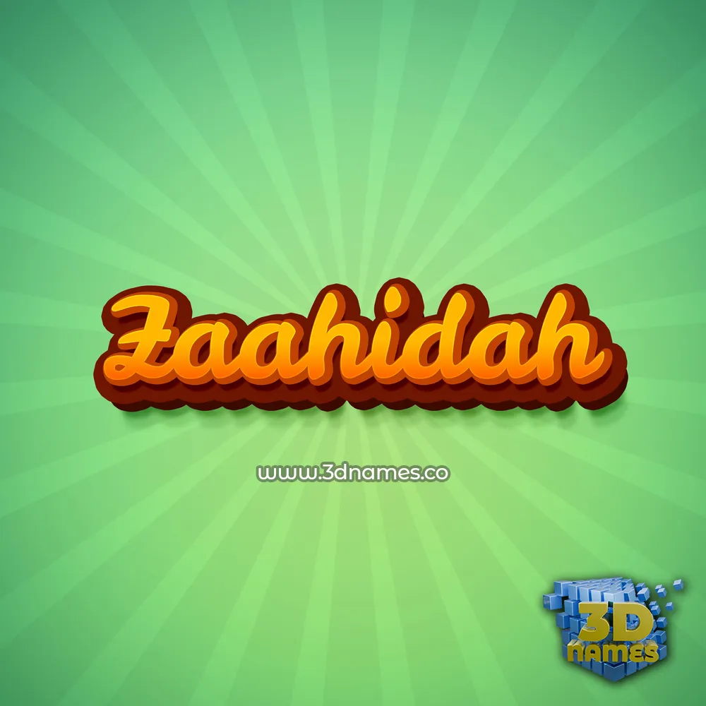 zaahidah in Green Rays style - 3D name wallpaper