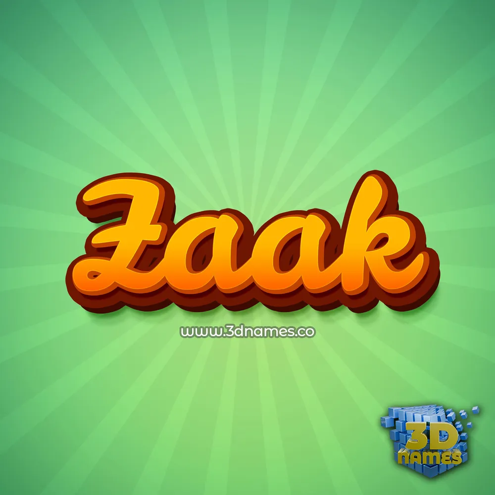 zaak in Green Rays style - 3D name wallpaper