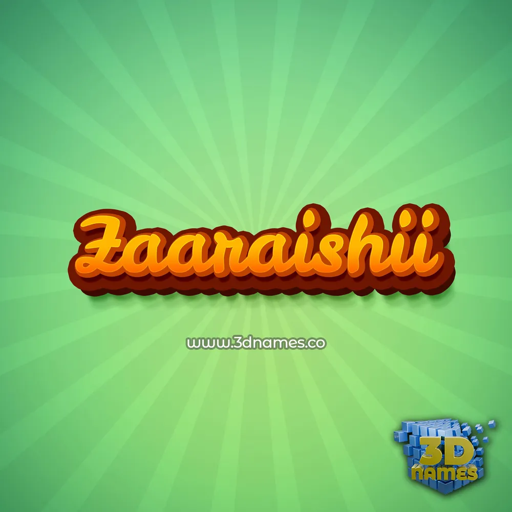zaaraishii in Green Rays style - 3D name wallpaper