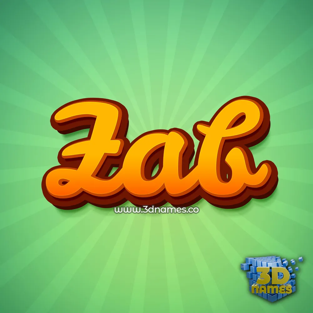 zab in Green Rays style - 3D name wallpaper