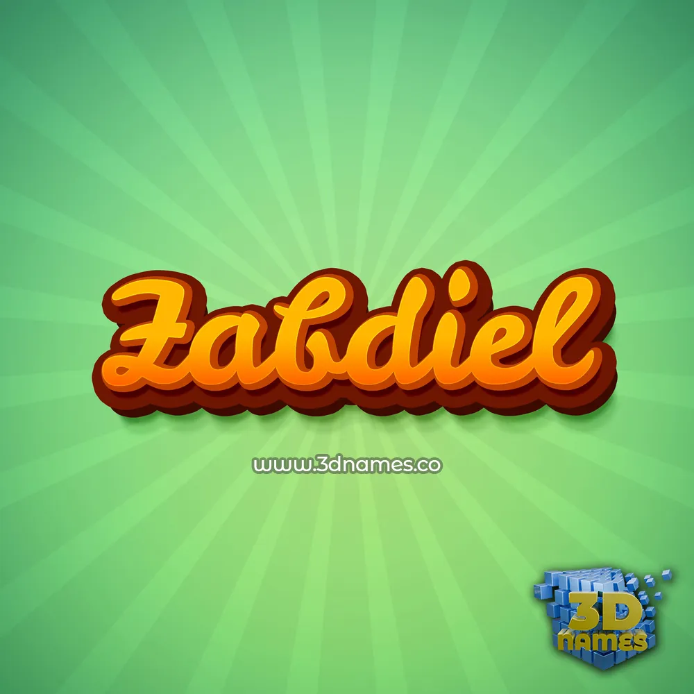 zabdiel in Green Rays style - 3D name wallpaper