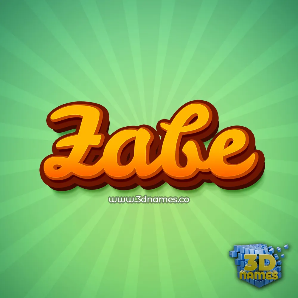 zabe in Green Rays style - 3D name wallpaper
