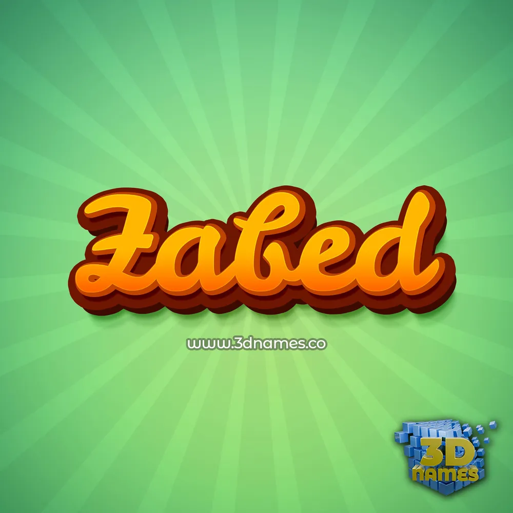 zabed in Green Rays style - 3D name wallpaper