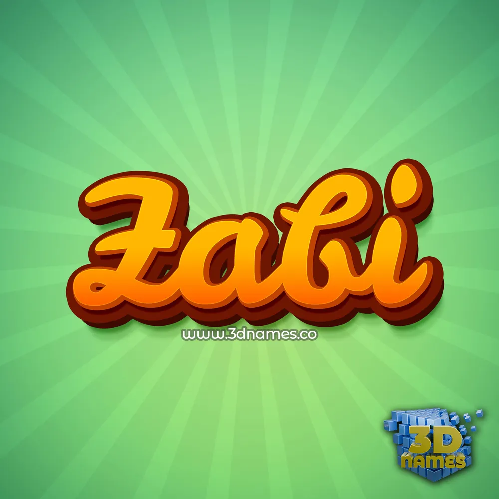 zabi in Green Rays style - 3D name wallpaper