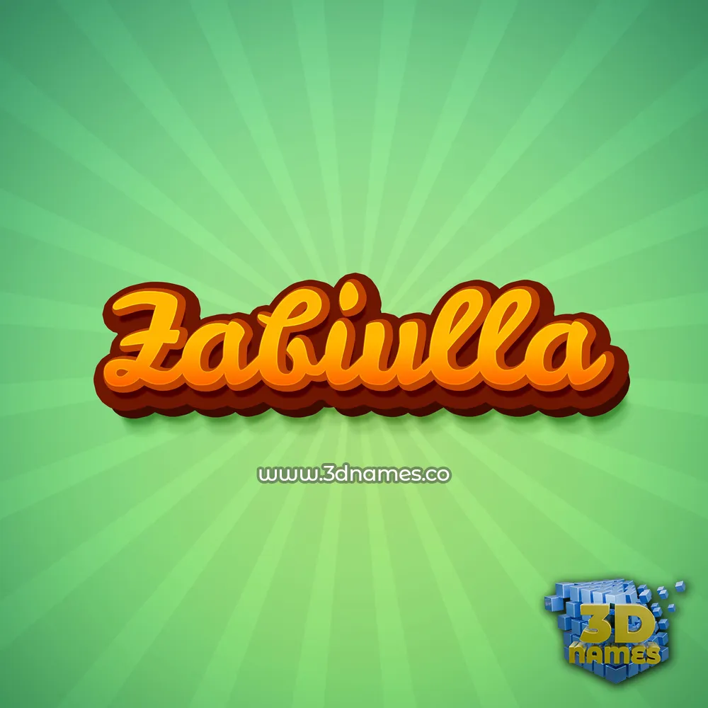 zabiulla in Green Rays style - 3D name wallpaper