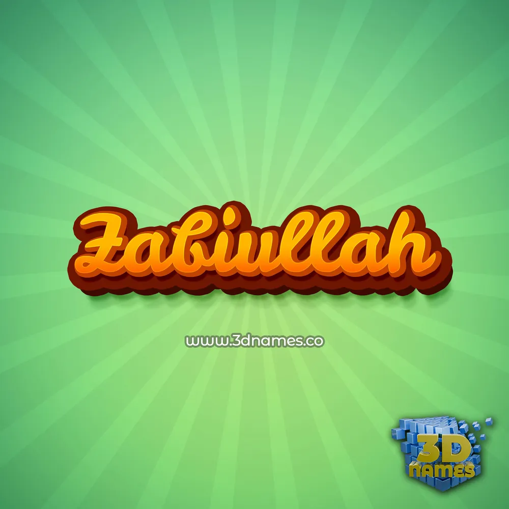 zabiullah in Green Rays style - 3D name wallpaper
