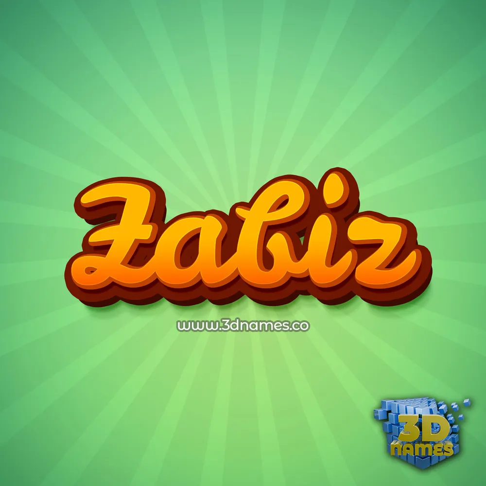 zabiz in Green Rays style - 3D name wallpaper